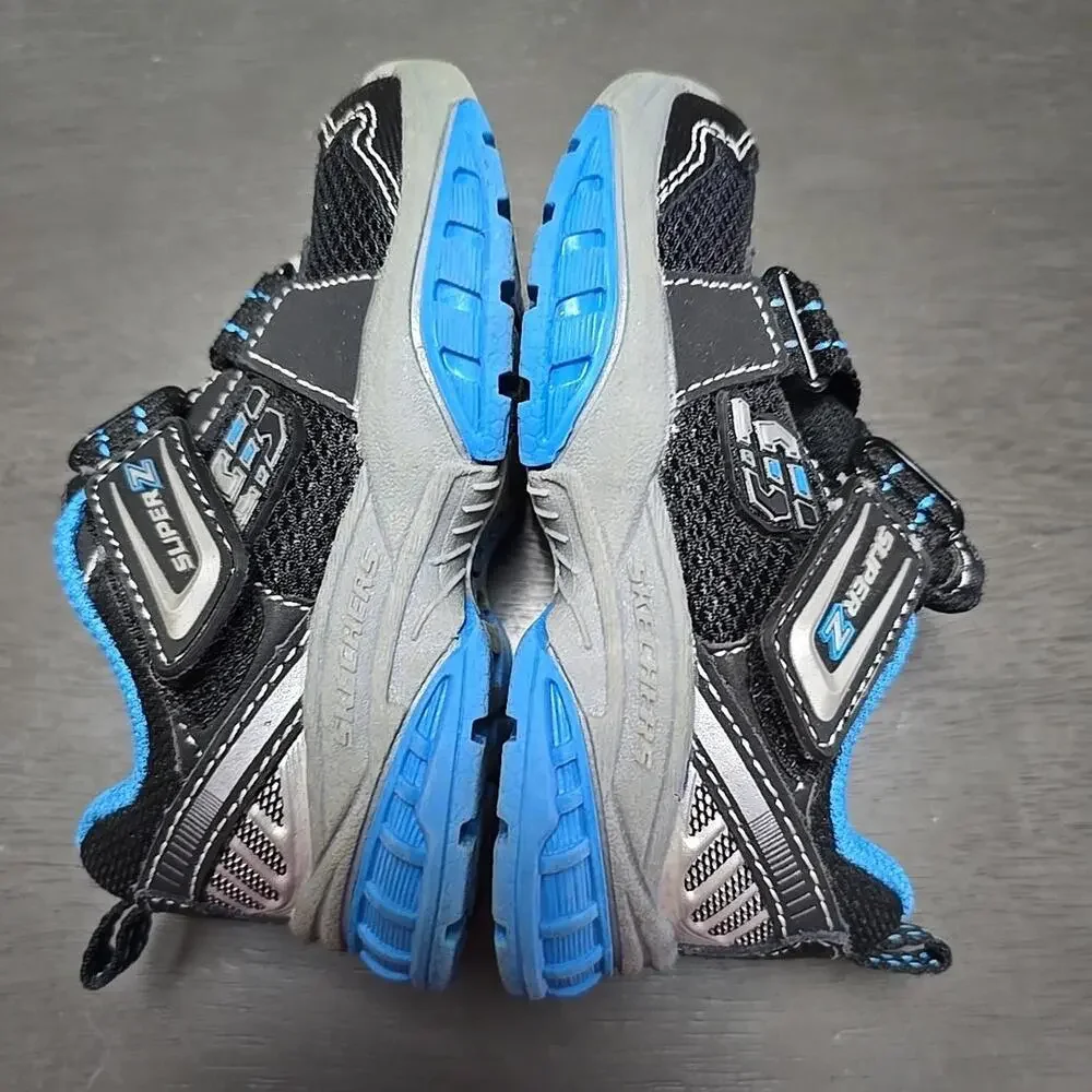 SKETCHERS SUPER Z l Boys sneakers Blue Black Size 6 Very Good Pre-owned - Picture 6 of 9